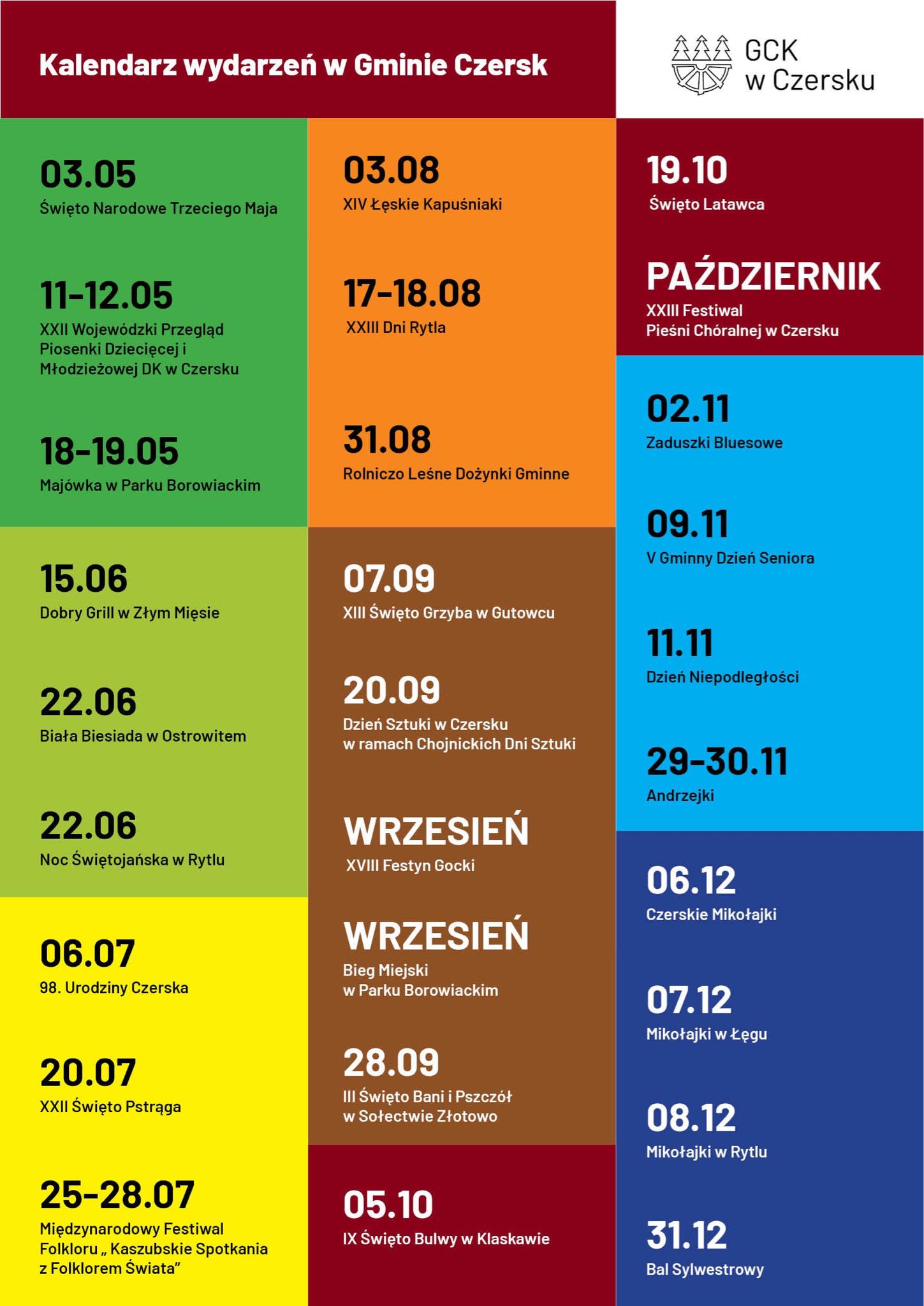 Kalendarz imprez w gminie Czersk